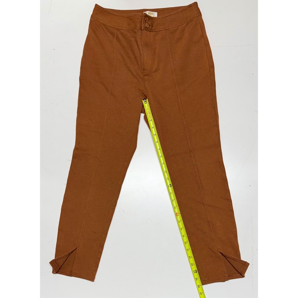 Maeve Anthropologie Cropped Pants Rust Brown Split Ankle Elastic Women's Size 8